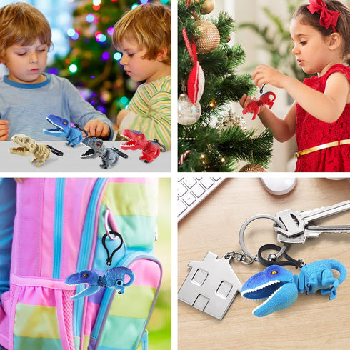 DINOBROS Surprise Eggs with Dinosaur Toys Inside, Mystery Eggs Toy with Dino Chomper Keychains for Birthday Favors