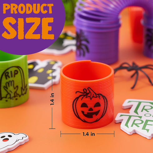 60 JOYIN PCS Halloween Coil Spring for Kids, Mini Magic Springs Toys, Fidget Stress Coils Toy for Halloween Party