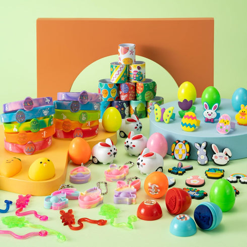 291 DMIGHT Easter Egg Fillers, with Pcs Small Toys Prizes Bulk Easter Gift for Kids, Easter Egg Hunt Easter Basket