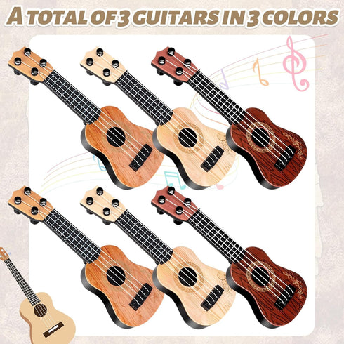 XGHSHW 10 Inch 3 4 Kids Mini Guitar Pcs Toy Guitars Strings Mini Ukulele Musical Instrument Guitars Toy for Toddler