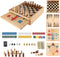 GSE Games & Sports Expert Wooden 9-in-1 Game Combo Set - Chess, Checkers, Backgammon, and More