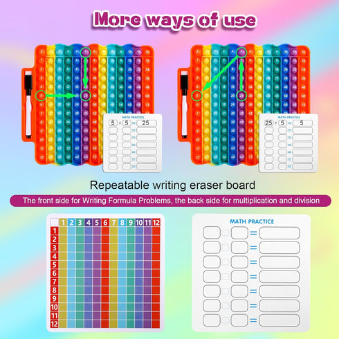 EK-Memory-fish e3 12x12 Multiplication Table Game Pop Fidget Learning Toy Educational Math Game Board with Marker