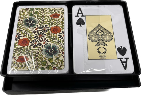 DA VINCI Fiori - Italian 100% Plastic Playing Cards - 2 Deck Set, Poker Size Large Print Jumbo Index