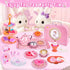 Hohosunlar Set Set 3-8 Tea Party for Little Girls, Princess Tea Time Toy for Toddler, Tin Tea Include Tea Cups Teapot