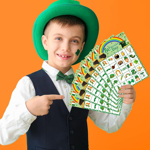 St Patricks Day Bingo - MISS FANTASY Games for Kids, 24 Players, St Patricks Day Party Activity