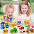 burgkidz Educational Toy Classic Big Size Bricks, Large Animal Building Blocks with Reusable Storage Bucket for Ages 3+