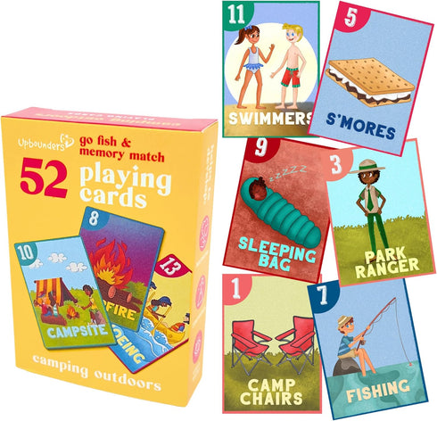 Camping Outdoors Go Fish! Card Game by Little Likes Kids - Classic Family Game for Kids, Diverse Matching Pairs