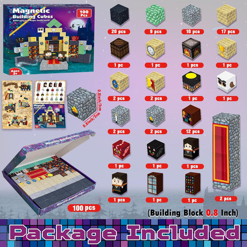 Goody King Magnetic Blocks, 100PCS Building Blocks for Kids Ages 3-10, STEM Montessori Stacking Toy, Christmas Gift