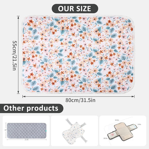 Baby Diaper Changing Pad, 21 5/8" x 31.5" Waterproof Changing Pad Liners, Reusable Soft and Absorbent Portable Changing
