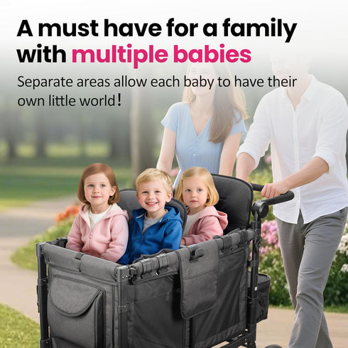 W2 2-Seater W2 Stroller Wagon Support Bar for WONDERFOLD Elite & Veer Wagon | Removable & Easy Install | Kids-Friendly