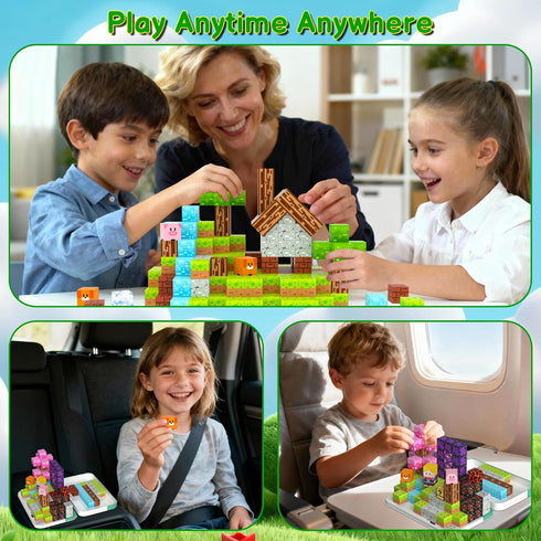 100 Set 3 4 5 6 7 8 9 10 11 12 Magnetic Blocks Travel Magnetic Building Blocks Cubes - PCS Tin Box Magnet Toys STEM
