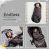 5 Car Seat Blankets for Babies Winter - Stroller Footmuff Carseat Cover Baby Point Harness - Swaddle Bunting Bag (Grey)