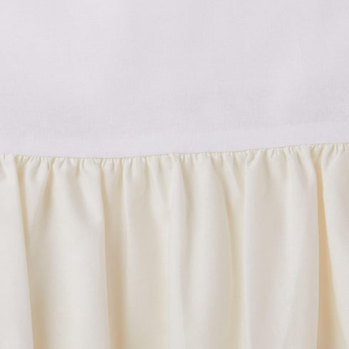 100% 52"L 28"W 13.5" American Baby Company Natural Cotton Percale Ruffled Crib Skirt, Cream, x +