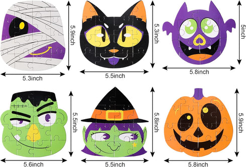 JOYIN 36 Pcs Halloween Jigsaw Puzzle Set - Kids Party Favors with 6 Characters in Blind Boxes for School Activities
