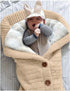 Cozy Khaki Unisex Infant Swaddle Blankets - Thick Fleece Knit for Boys & Girls