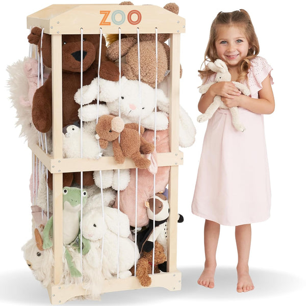Wooden Stuffed Animal Storage for Kids Large Toy Storage Organizer & Holder