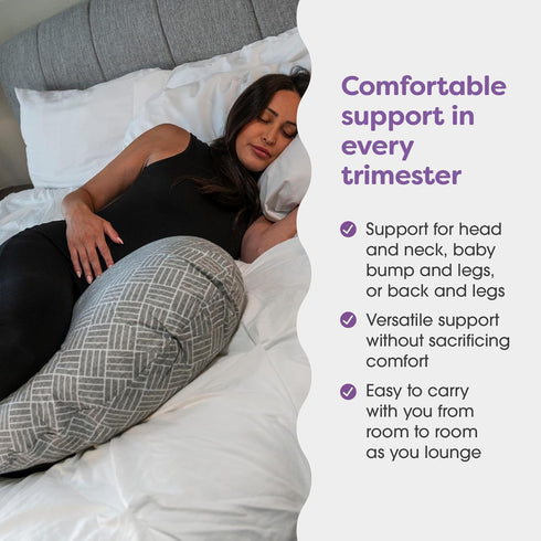Boppy Cuddle Pregnancy Pillow - Compact Ergonomic Maternity Pillow, Versatile Support, Great Side Sleeper Pillow