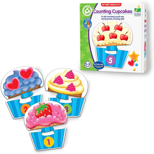 The Learning Journey: My First Match It - Counting Cupcakes 15 Piece Self-Correcting Puzzles for Toddlers