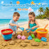 Cozycharm Set 2 2 2 6 Summer Beach Sand Toys for Toddlers, Portable Travel Beach Toys with Collapsible Buckets