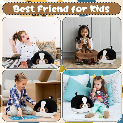 Dog Plush Stuffed Animal Pillow, 13” Soft Dog Plush Sleeping Throw Pillow, Cute Cartoon Dog Toy