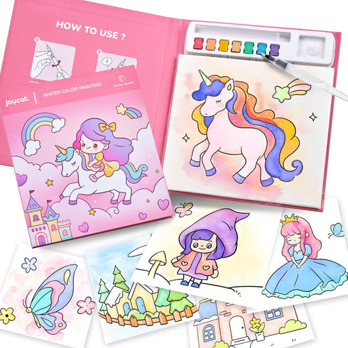 Sets 3-5 4-8, JoyCat Paint with Water Coloring Books for Toddlers, Watercolor Painting for Kids Ages Arts and Crafts