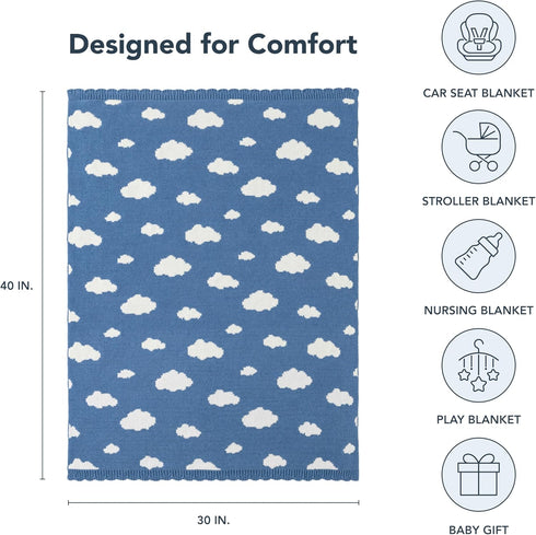 Gift(30x40 Inches,Bouncy Berkshire Baby Blanket,Ultra-Plush Reversible Chenille Knit Toddler Blanket,Cute Pattern
