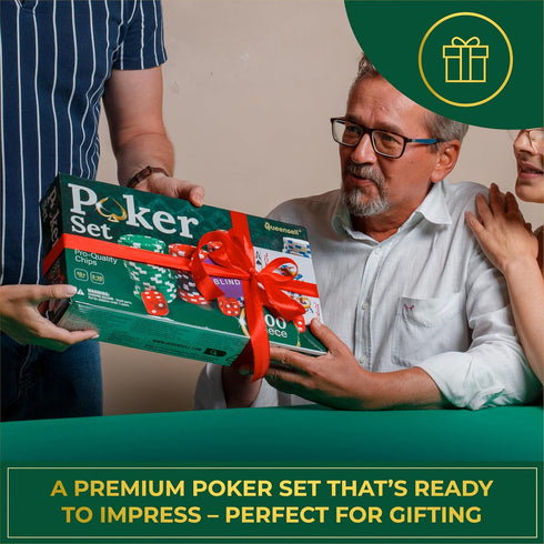 Set 300 11.5 Set 2 Queensell Poker with Poker Chips Gram for Texas Holdem Professional Weight Poker Chips with Decks