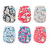 6pcs 12 12pounds ALVABABY with Inserts Baby Cloth Diapers Pocket Newborn Diaper for Less Than Baby Snaps Cloth Diapers
