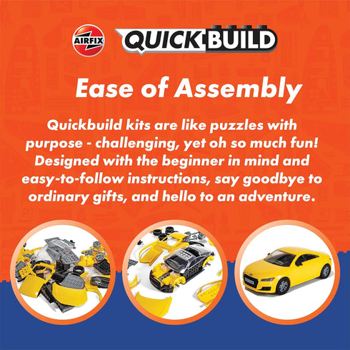 Airfix J6049 Quickbuild Audi R8 Coupe Plastic Model Car Kit, Easy Assembly Snap Together for Adults & Kids