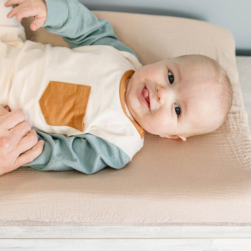 2 Pack Konssy Muslin Changing Pad Covers for Boys, Ultra Soft & Breathable Cotton Baby Diaper Changing Table Covers
