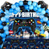 Video Game Birthday Party Decorations Set, Includes Backdrop, Table Covers, Balloons, and Foil Gamer Balloons