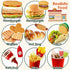 BUYGER Fast Food Play Food Toys for Kids, Toddler Kitchen Accessories Playset, Plastic Toy Food Sets for Pretend Play
