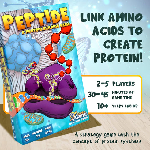 Genius Games Peptide: A Protein Building Game | A Strategy Card Game with Accurate Science for Gamers and Teachers |