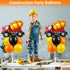 2 Sets 2 Construction Party Balloons Stand Kit with Construction Truck Foil Balloons Black Orange Yellow Party Balloon