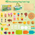 78Pc Pretend Play Food for Kids Kitchen, Cutting Toy Food with Storage Basket, Play Kitchen Accessories, Food Toys