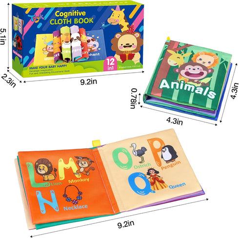 Baby Bath Books - Fabric Soft Baby Cloth Books, Early Education Toys, Waterproof for Toddler, Newborn, Infants, Perfect