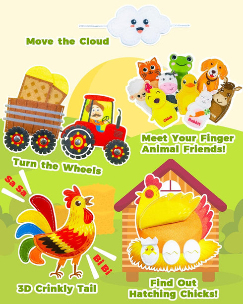 1-3, 1 2 1+ Busy Book for Toddlers Montessori Toys for Year Old Boy Girl Birthday Gifts, Busy Board Educational