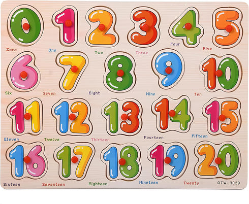 Generic Wooden Number Puzzle for Toddlers 3+ Years Old Montessori Counting & Math