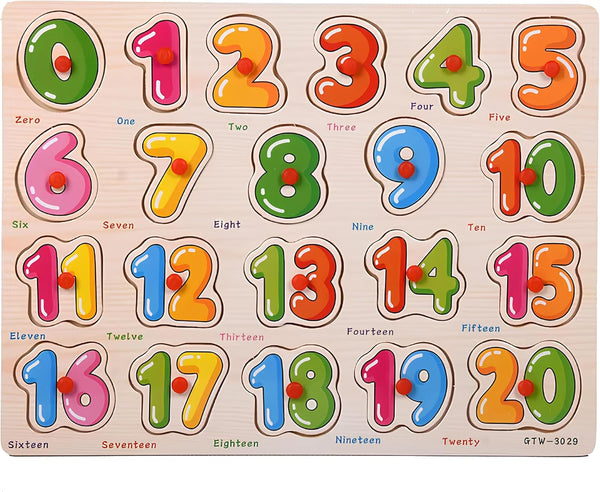 Generic Wooden Number Puzzle for Toddlers 3+ Years Old Montessori Counting & Math