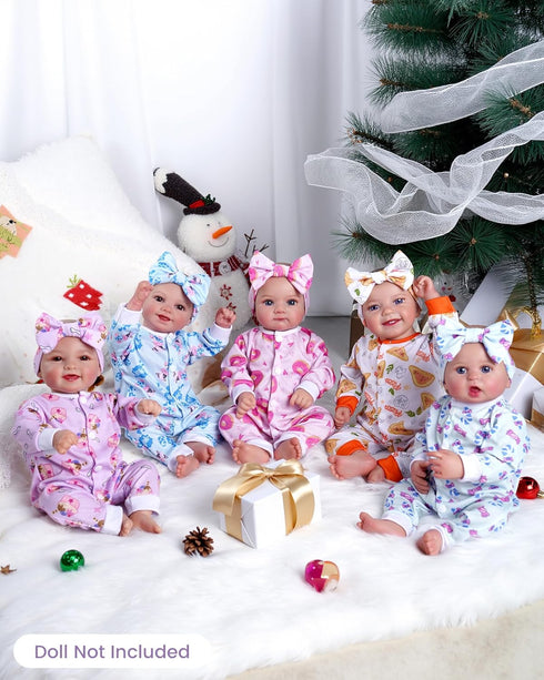 17-22 Inch 5 Sets BABESIDE Reborn Baby Doll Clothes for Dolls, Baby Doll Clothes Outfits Accessories - Romper Suit