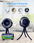 Stroller Fan USB Rechargeable, Portable Battery Operated Cooling Fan with Flexible Tripod Clip for Baby Stroller