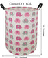 19.7 Laundry Hamper, Waterproof Canvas Storage Bins, Collapsible Clothes Organizer Basket for Kids Baby Room (elephant)