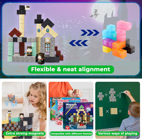 Goody King Magnetic Blocks, 100PCS Building Blocks for Kids Ages 3-10, STEM Montessori Stacking Toy, Christmas Gift