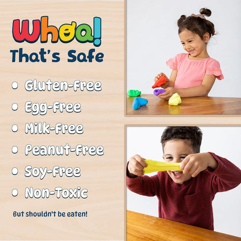 Pack 20 3 Chuckle & Roar - Whoa Dough Ultimate - Whoa Dough Containers - Safe and Non-Toxic - Glows in Dark - Ages