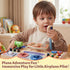 2-4,Wooden Montessori Busy Board for Toddlers Sensory Steering Wheel Toys with LED Light Switch,Travel Toy Educational