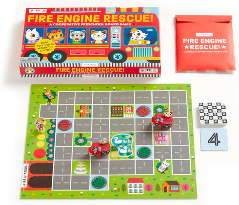 Mudpuppy Fire Engine Rescue - Cooperative Preschool Board Game for Children Ages 4 and Up