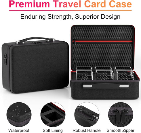 MTG Deck Box with Portable Case, 6 Pack Clear Card Deck Box Holds 600+ Double Sleeved Cards, 6 Dividers