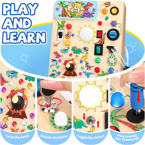 1-3 Grarain Busy Board for Toddlers - Montessori Educational Toy for Year Old Boys & Girls | Travel-Friendly Sensory