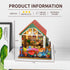 Roine Lxux 3D DIY Miniature Dollhouse Kits - Wooden Tiny Building Model Puzzle with LED Lights for Beginners - Craft