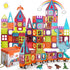 Magnetic Tiles Building Blocks with 4 Cars Magnet Train Set - STEM Toy for Kids, Educational Creativity